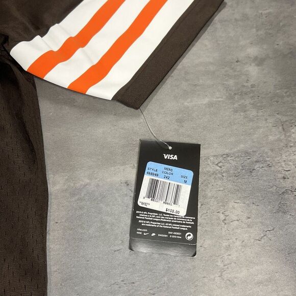 Nike Cleveland Browns‎ Football Jersey Men M Brown Gold On Field Joe Thomas HOF - Picture 6 of 12